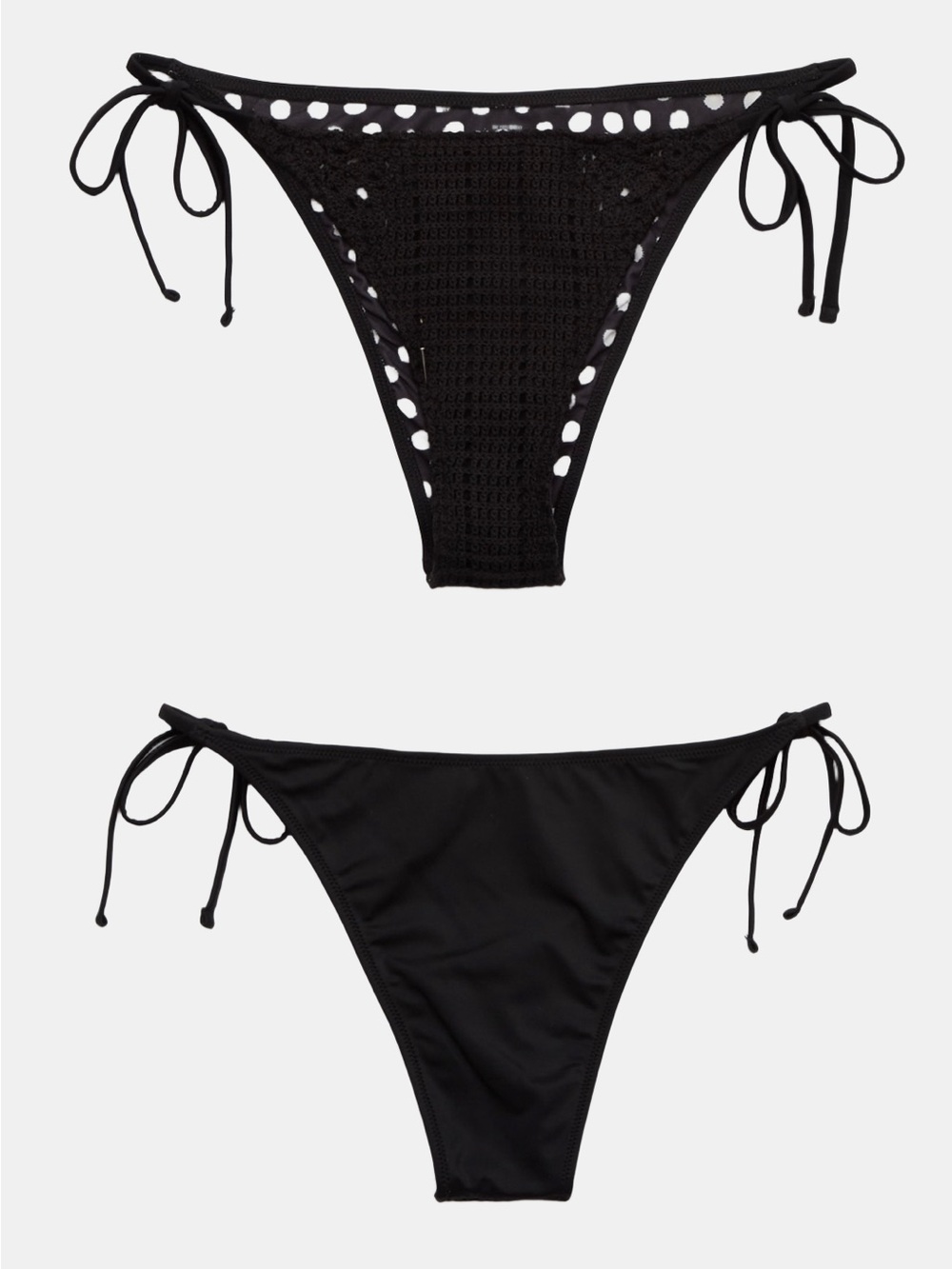 Aerie Cheekiest Side Tie Crochet Bikini Bottom- Black | M - NWT